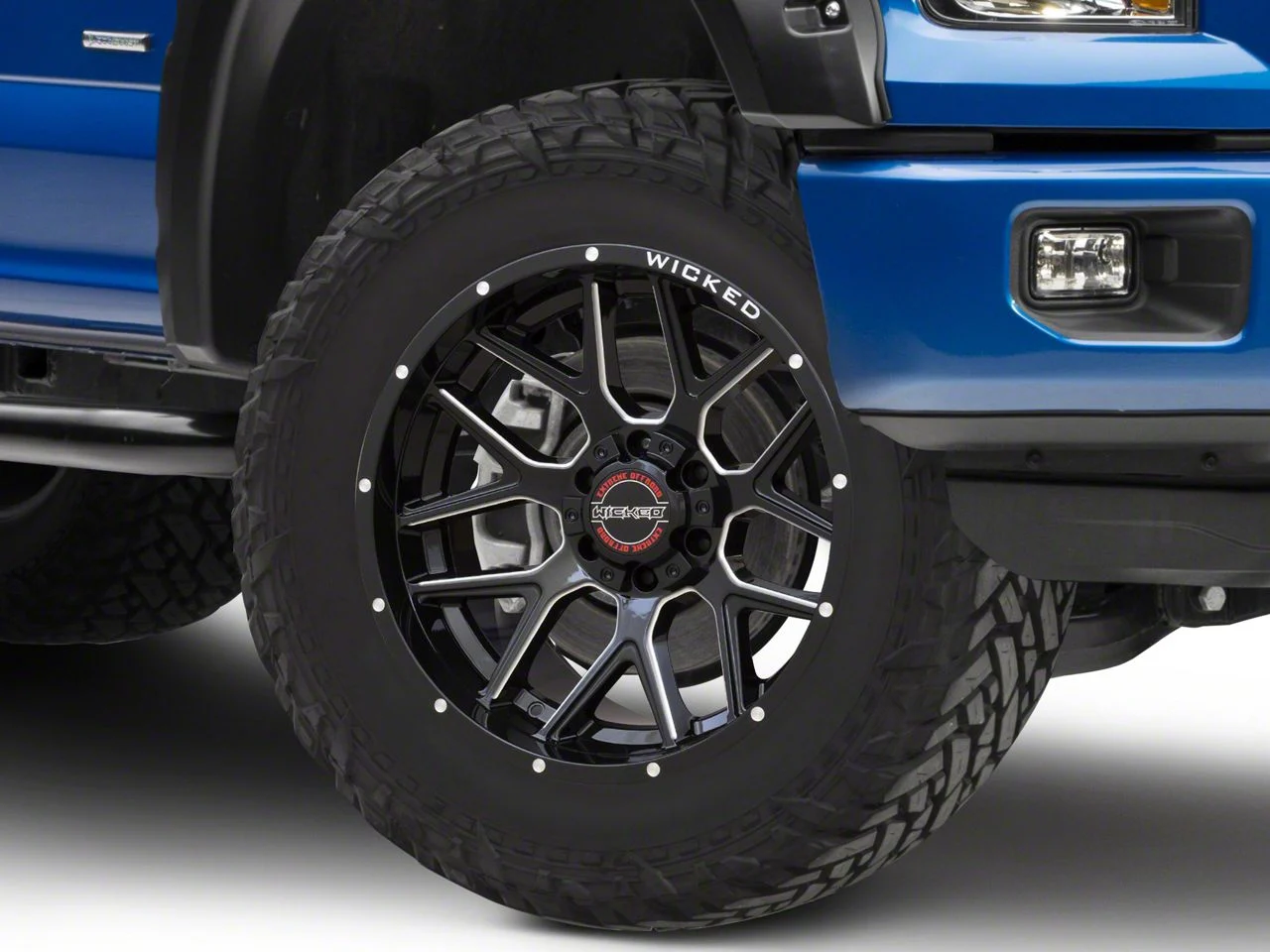 Wicked Offroad W903 Gloss Black Milled 6-Lug Wheel; 20x10; -19mm Offset (15-20 F-150)