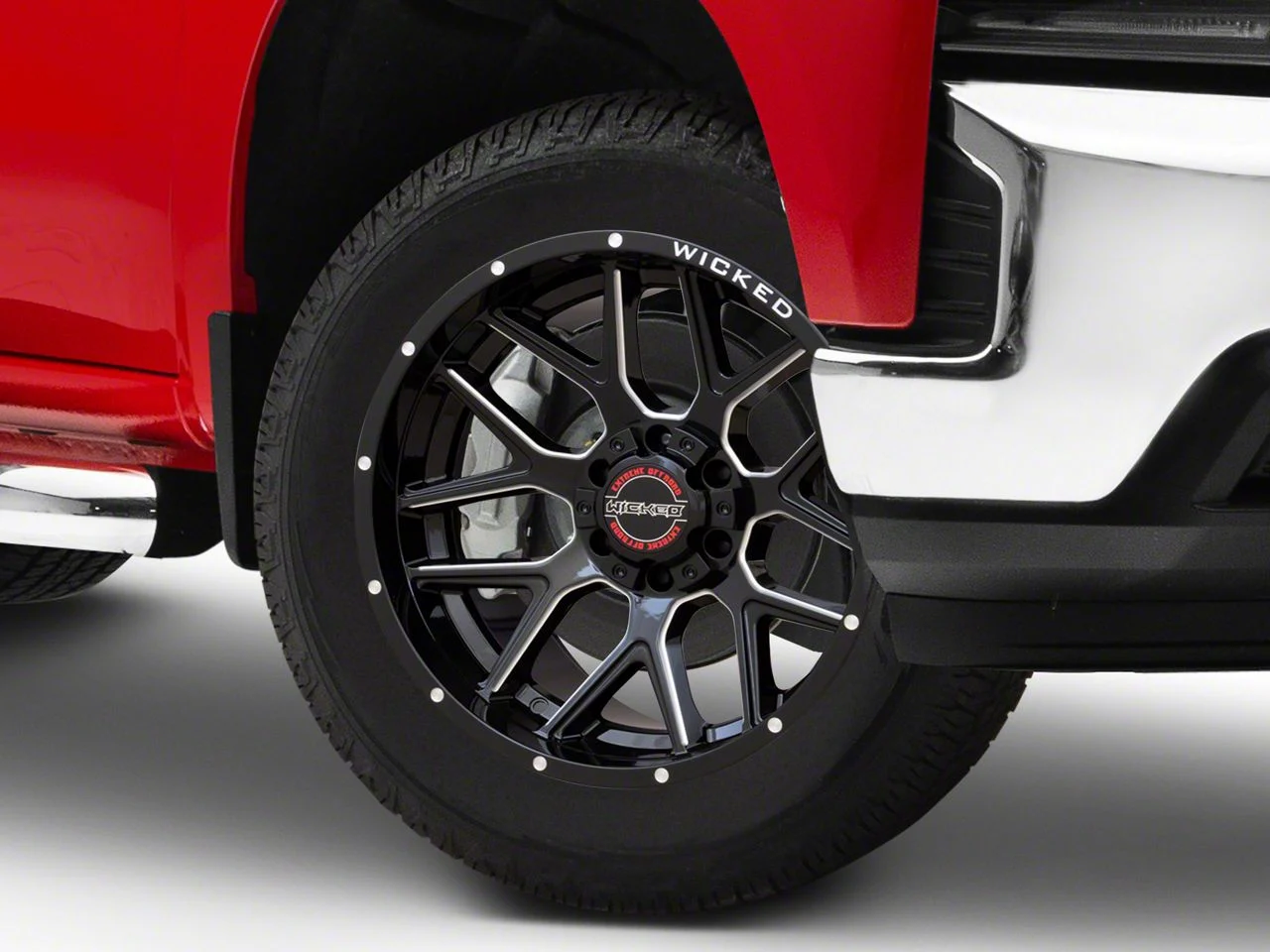 Wicked Offroad W903 Gloss Black Milled 6-Lug Wheel; 20x10; -19mm Offset (19-26 Silverado 1500)