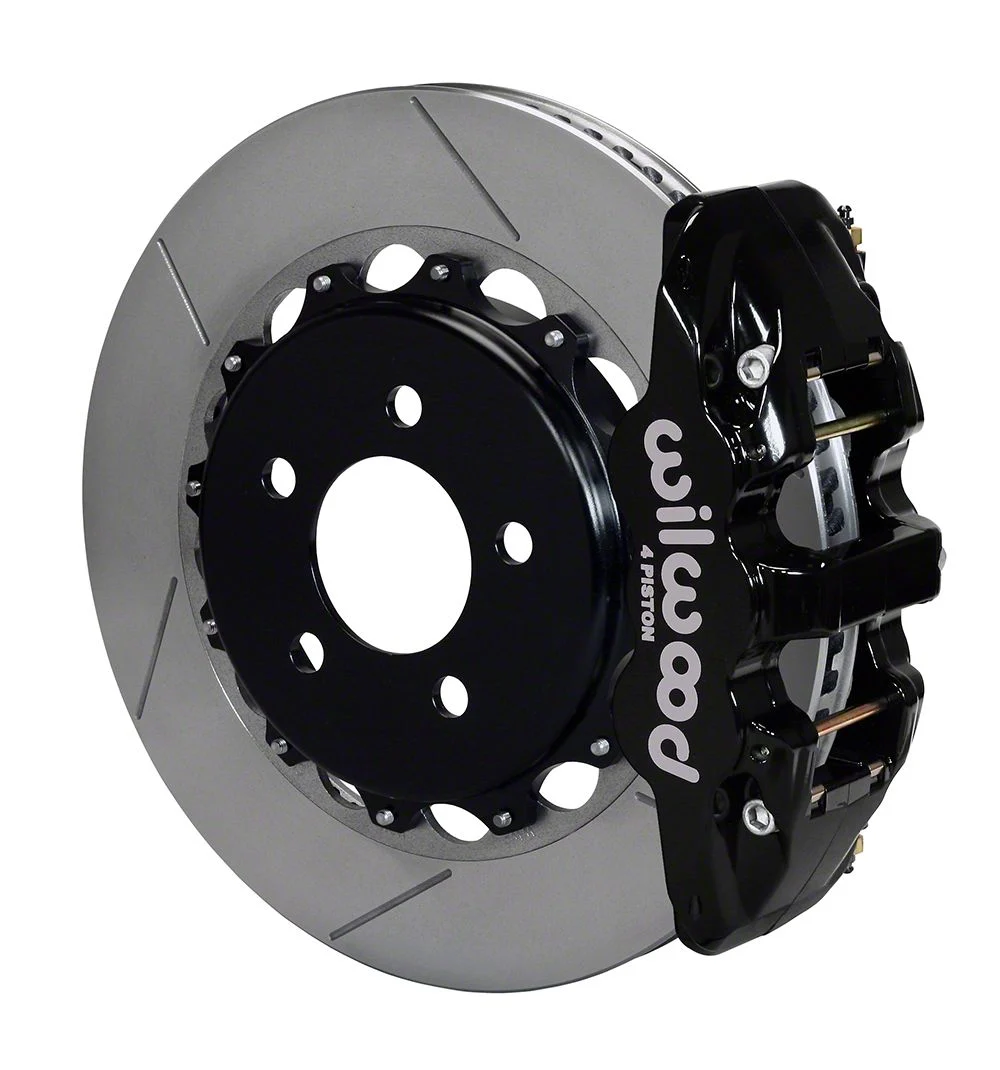 Wilwood AERO4 Rear Big Brake Kit with 14.25-Inch Slotted Rotors; Black Calipers (10-19 Camaro)