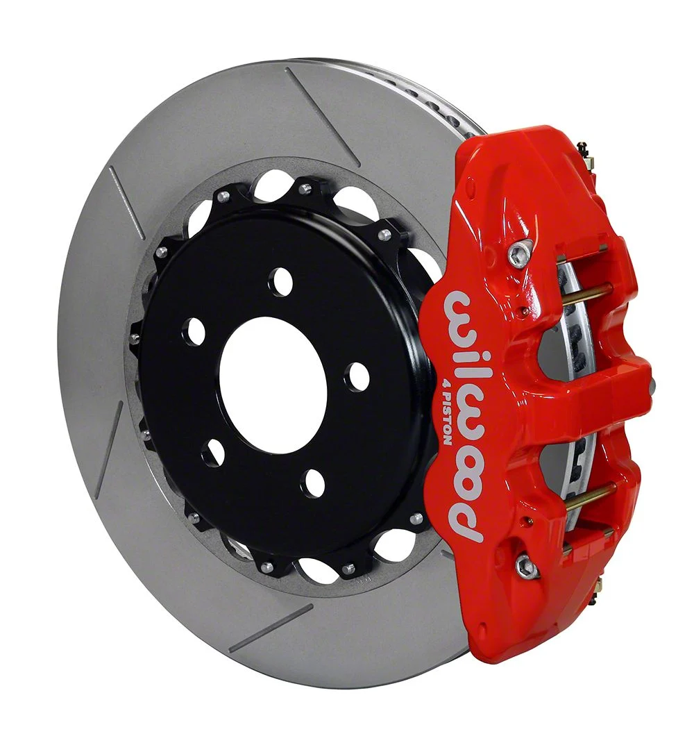 Wilwood AERO4 Rear Big Brake Kit with 14.25-Inch Slotted Rotors; Red Calipers (10-19 Camaro)