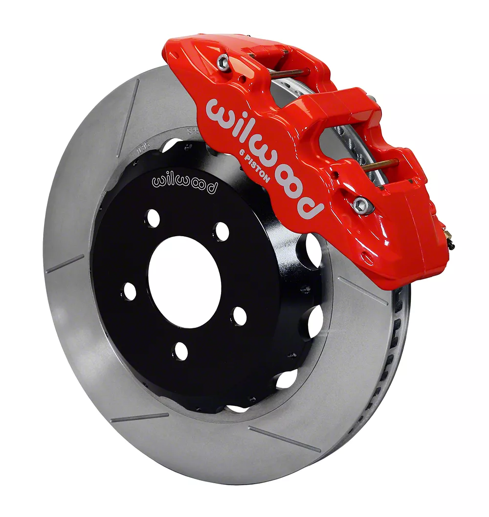 Wilwood AERO6 Front Big Brake Kit with 14-Inch Slotted Rotors; Red Calipers (16-19 Camaro)