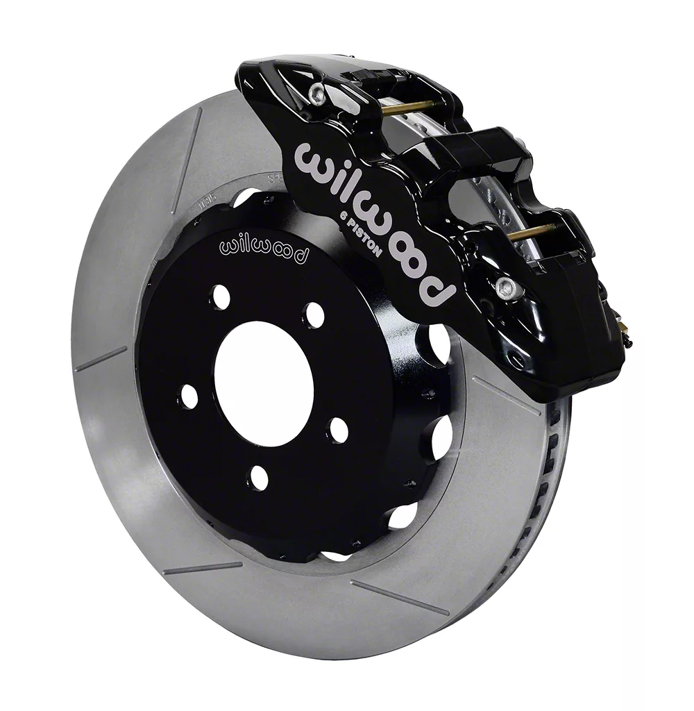 Wilwood AERO6 Front Big Brake Kit with 15-Inch Slotted Rotors; Black Calipers (16-19 Camaro)