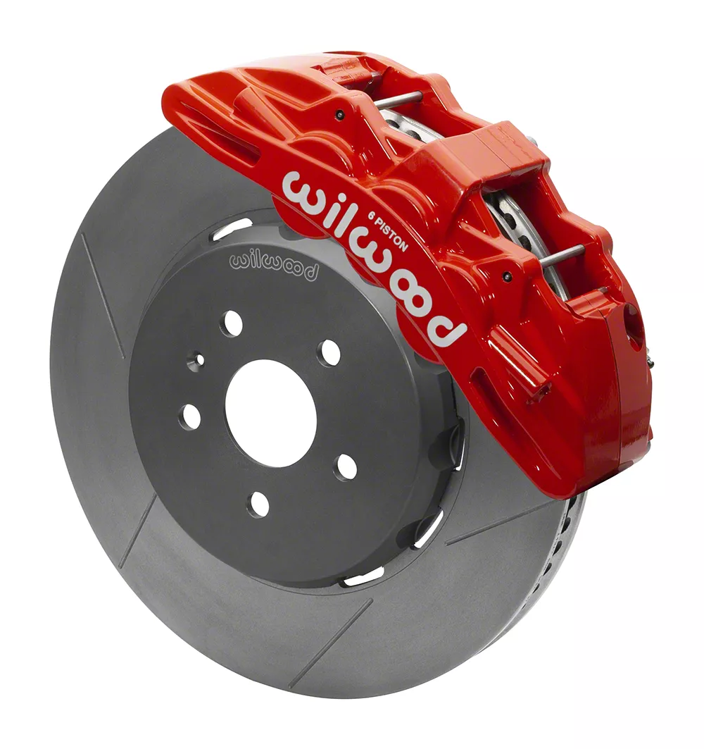 Wilwood SX6R Dynamic Front Big Brake Kit with 15-Inch Slotted Rotors; Red Calipers (10-15 Camaro)