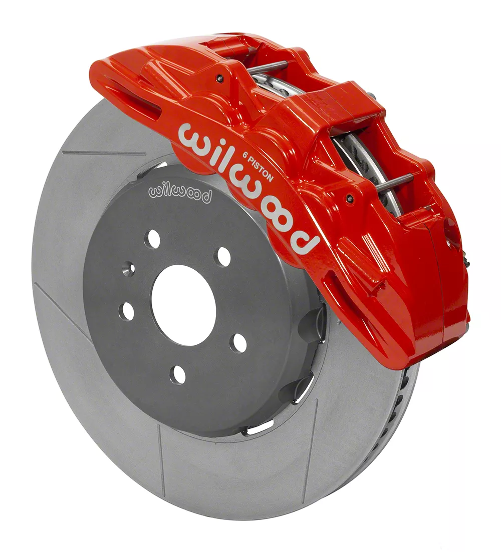 Wilwood SX6R Dynamic Front Big Brake Kit with 15-Inch Slotted Rotors; Red Calipers (16-19 Camaro)