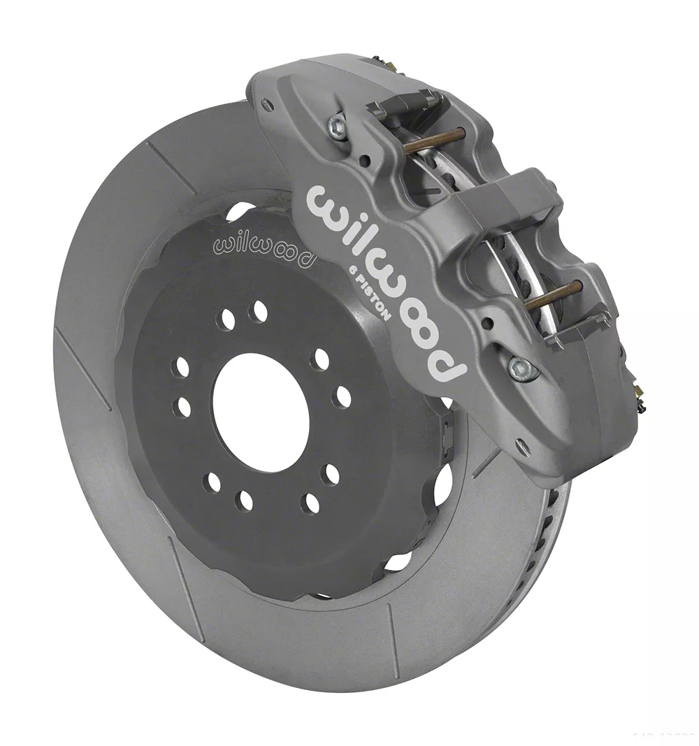 Wilwood AERO6 Road Race Front Big Brake Kit; Anodized Gray Calipers (05-14 Mustang)