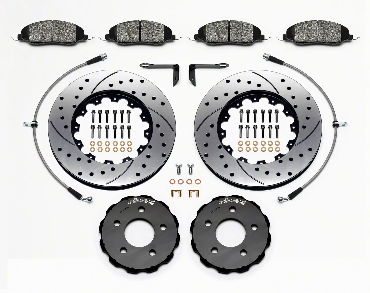 Wilwood Promatrix Drilled and Slotted Rotors; Front Pair (05-10 Mustang GT)