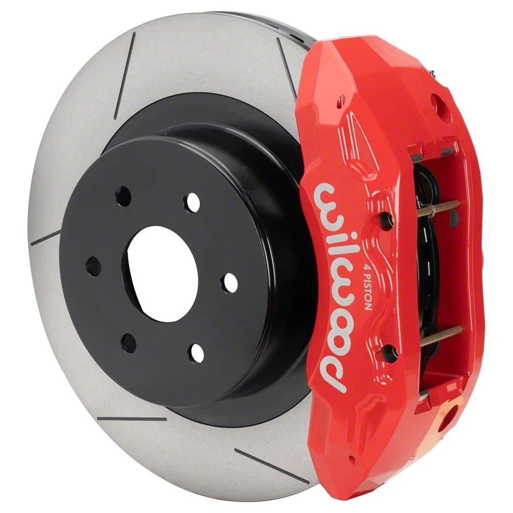 Wilwood Tactical Extreme TX4R Rear Big Brake Kit with 16-Inch Slotted Rotors; Red Calipers (07-20 Yukon)