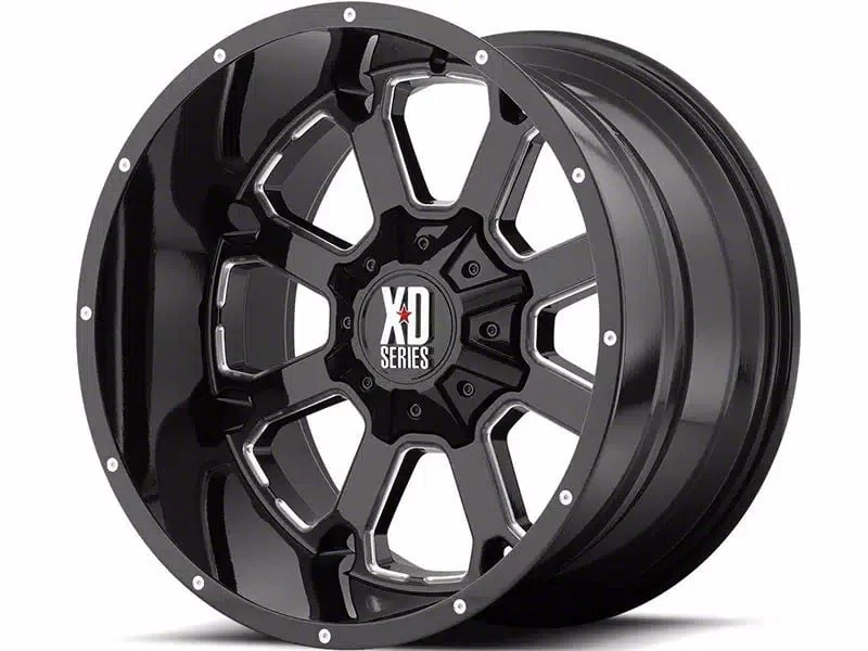 XD Buck 25 Gloss Black Milled 8-Lug Wheel; 20x9; 0mm Offset (20-26 Sierra 3500 HD SRW)