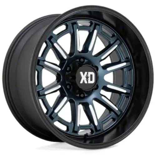 XD Phoenix Metallic Blue Milled with Black Lip 6-Lug Wheel; 20x10; -18mm Offset (19-26 Silverado 1500)