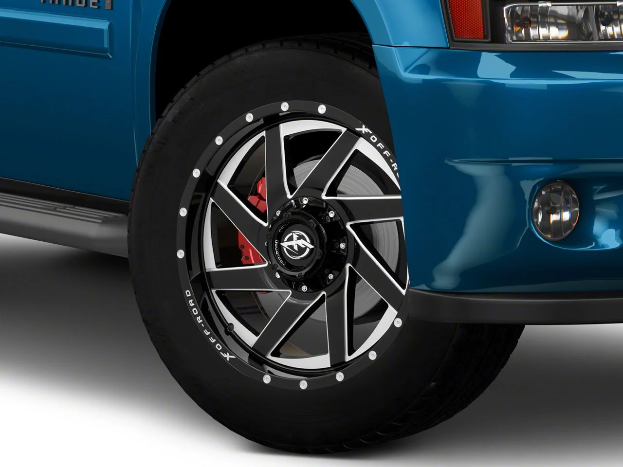 XF Offroad XF-205 Gloss Black Milled 6-Lug Wheel; 20x9; 0mm Offset (07-14 Tahoe)