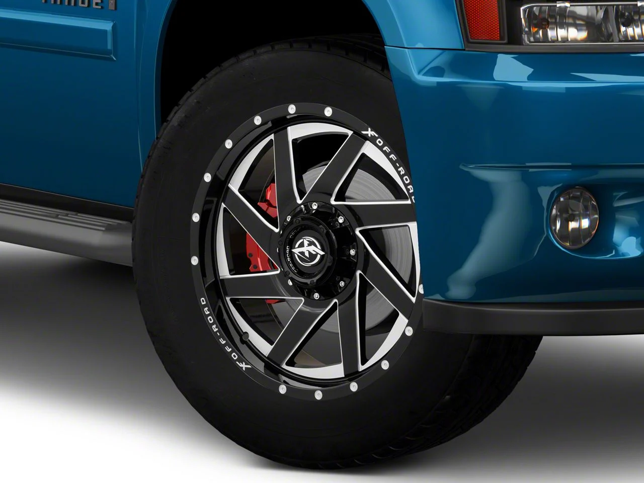 XF Offroad XF-205 Gloss Black Milled 6-Lug Wheel; 20x9; 12mm Offset (07-14 Tahoe)
