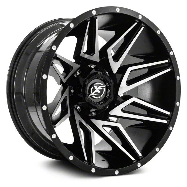 XF Offroad XF-218 Gloss Black Machined 6-Lug Wheel; 20x12; -44mm Offset (07-14 Tahoe)