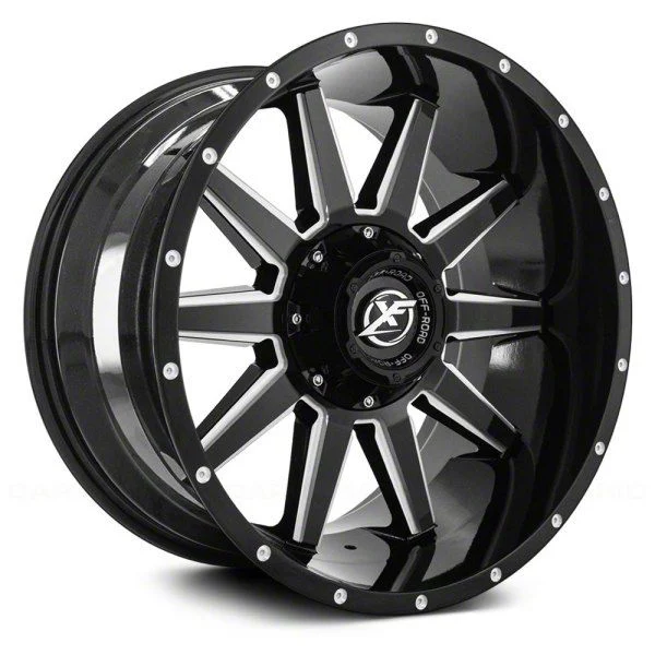XF Offroad XF-219 Gloss Black Milled 6-Lug Wheel; 20x9; 12mm Offset (07-14 Tahoe)