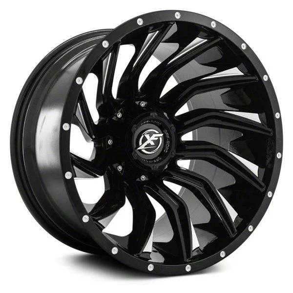 XF Offroad XF-224 Gloss Black Milled 6-Lug Wheel; 20x10; -12mm Offset (07-14 Tahoe)
