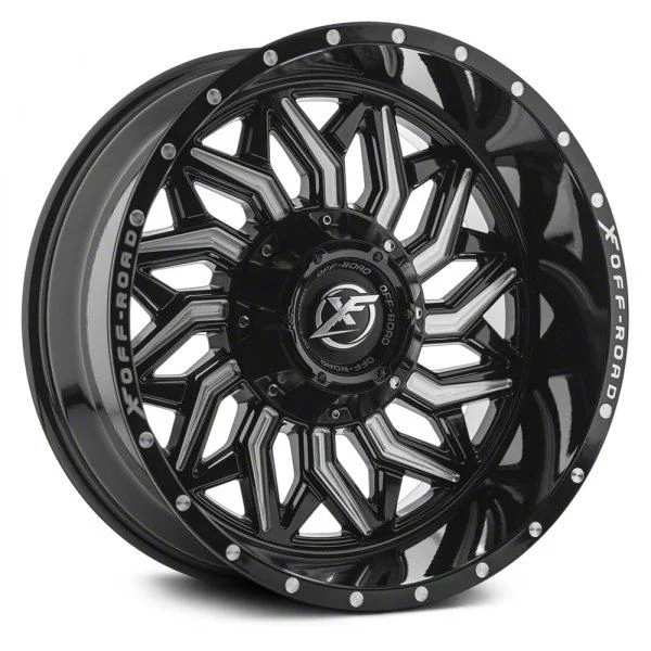 XF Offroad XF-228 Gloss Black Milled 6-Lug Wheel; 24x14; -76mm Offset (07-14 Tahoe)