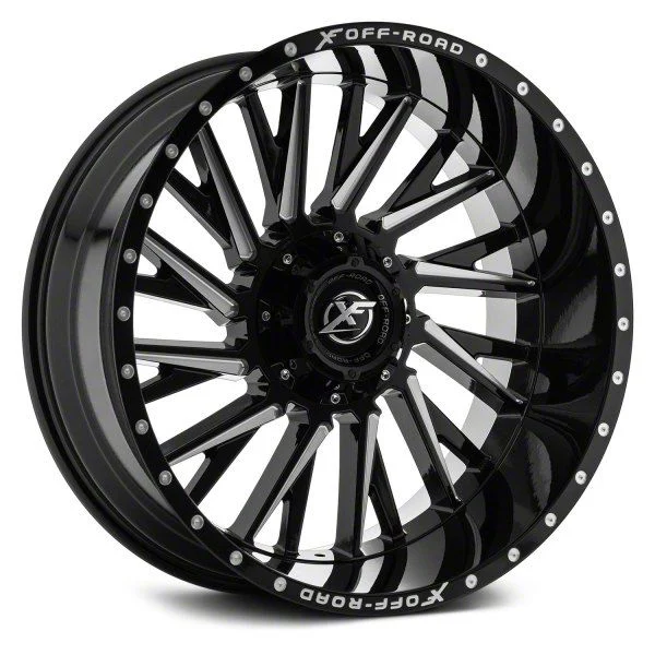 XF Offroad XF-226 Gloss Black Milled 8-Lug Wheel; 20x9; 0mm Offset (07-10 Sierra 2500 HD)