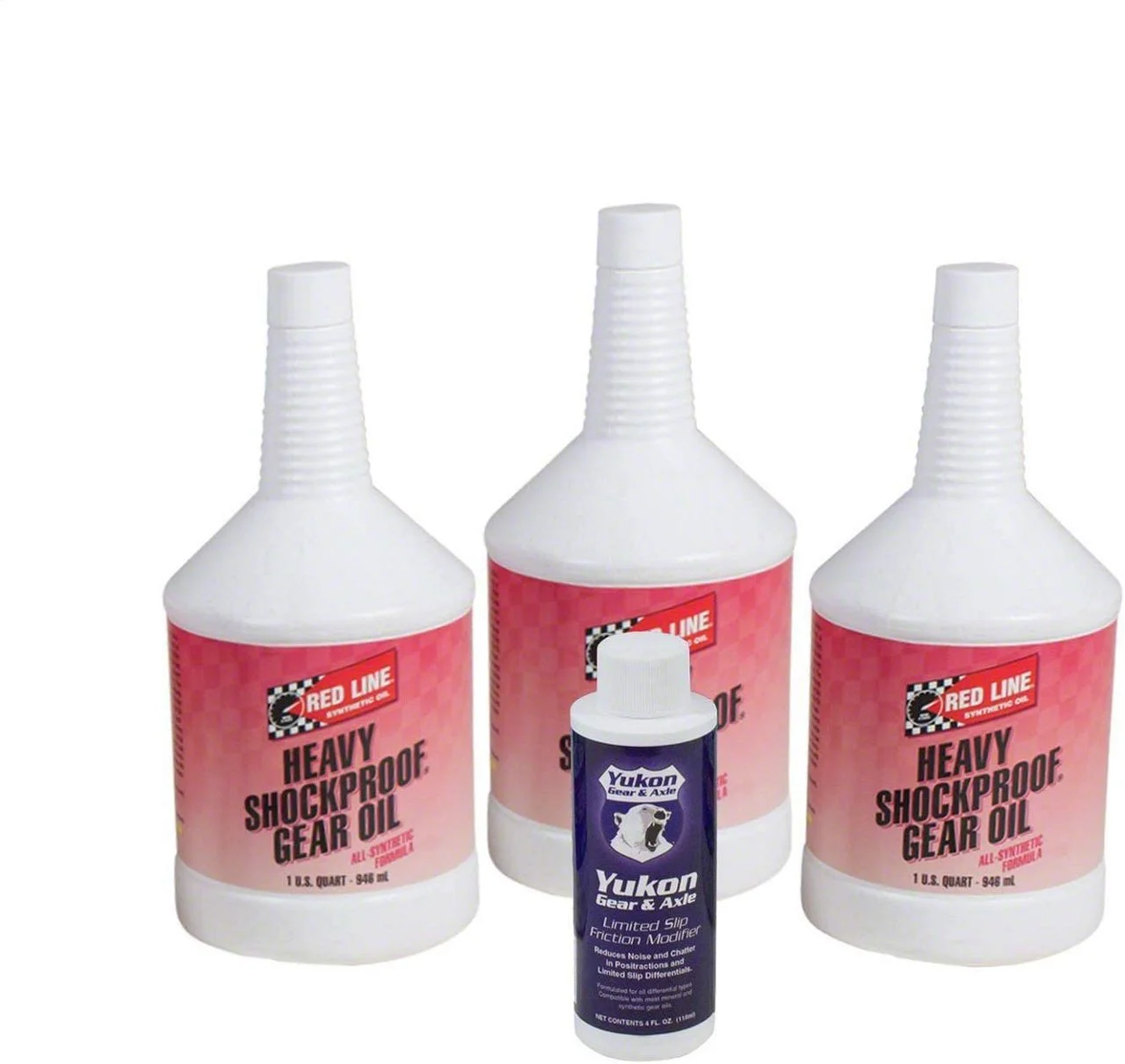 Yukon Gear Differential Oil; 3-Quart Redline Synthetic Shock Proof Oil; 75W250 with 4-Ounce Positraction Additive (06-18 Charger)