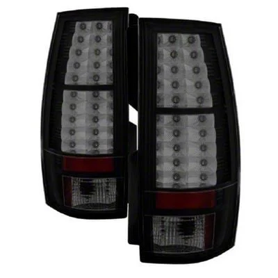 LED Tail Lights; Black Housing; Smoked Lens (07-14 Yukon, Excluding Hybrid)